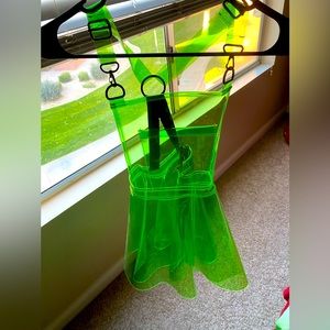 Lime Green Clear PVC overall dress💚